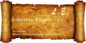 Lobstein Elemér névjegykártya