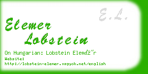 elemer lobstein business card